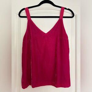 Hot pink velvet J-Crew top